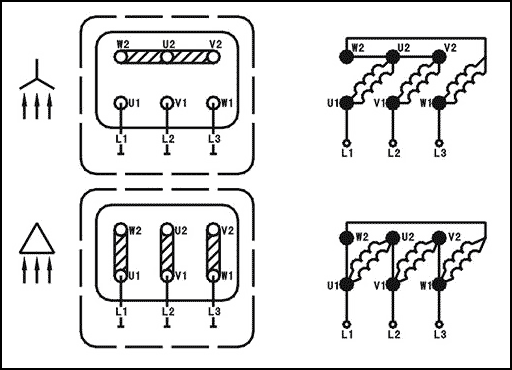 Схема подключения электродвигателя с тормозом BMA